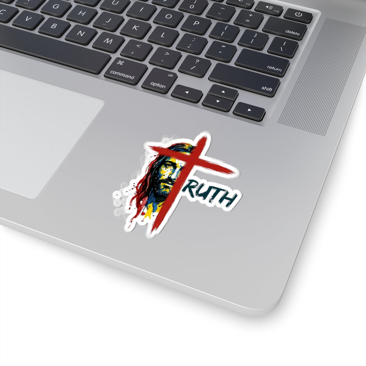 Jesus Cross Sticker — 'Truth' Faith Kiss-Cut Vinyl Sticker